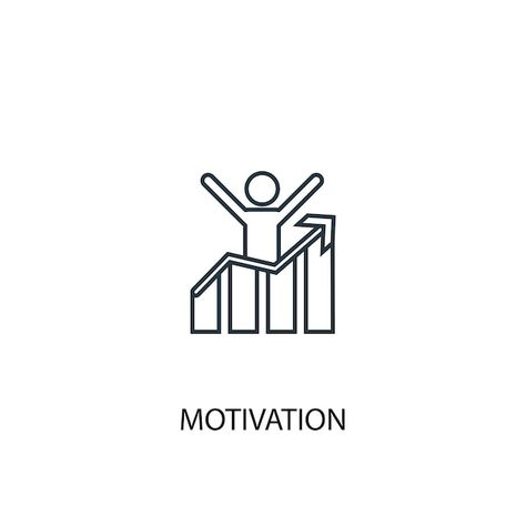 Vector motivation concept line icon. sim... | Premium Vector #Freepik #vector #opportunities #business-opportunity #achieve-goals #career-growth Motivational Logo Design, Pbb Logo, Motivation Symbol, Motivational Symbols, Motivation Logo Design, Progress Symbol, Productivity Logo, Motivation Icon, Motivational Logo