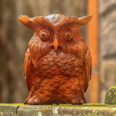 Lightbox Art, Father Art, Owl Sculpture, Carved Wood Sculpture, Wood Owls, Sculpture Wood, Buy Wood, Hand Carved Wood, Balinese