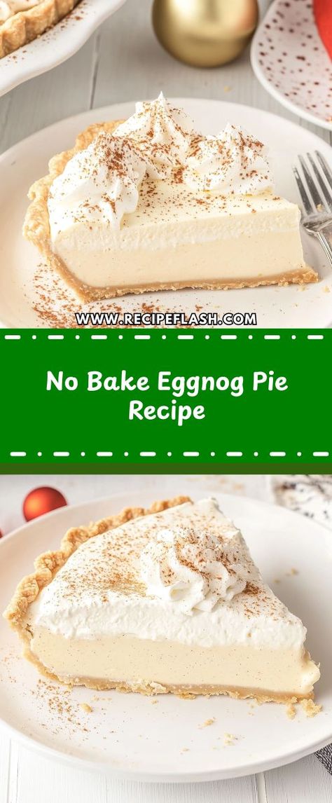 Craving a no-fuss dessert that tastes like Christmas in a slice? Our No Bake Eggnog Pie Recipe is an effortless and indulgent treat that will wow your family and friends this holiday season! Save this recipe now for your collection of must-try Christmas Desserts! No Bake Eggnog Pie, Eggnog Pie Recipe, Recipes Using Eggnog, Eggnog Pie, Eggnog Dessert, Unique Pies, Savory Pies Recipes, Christmas Dessert Table, Easy Holiday Desserts