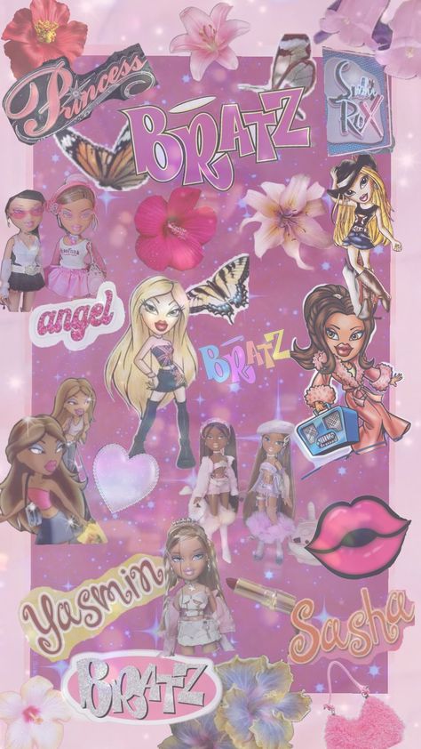 #bratz #y2k #2000s #2000saesthetic #flowers #pink Bratz Backgrounds, Bratz Wallpaper, Bratz Y2k, Bratz Aesthetic, Aesthetics Wallpaper, Y2k Posters, Doll Aesthetic, Y2k Wallpaper, Iphone Backgrounds