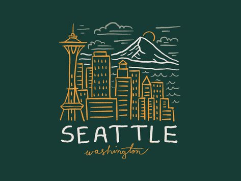 Seattle Map, Map Illustration, Illustrated Map, Seattle Washington, Freelance Illustrator, Favorite City, Just For Fun, Graphic Designer, Creative Professional