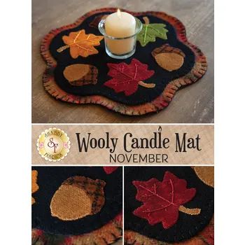 Autumn Quilt Fabrics, Fall patterns, Autumn DIY | Shabby Fabrics Wool Candle Mats, Felt Candle Mats, Wool Applique Kits, Penny Rug Patterns, Fall Sewing Projects, Fall Quilt Patterns, Wool Felt Projects, Fall Sewing, Wool Applique Patterns