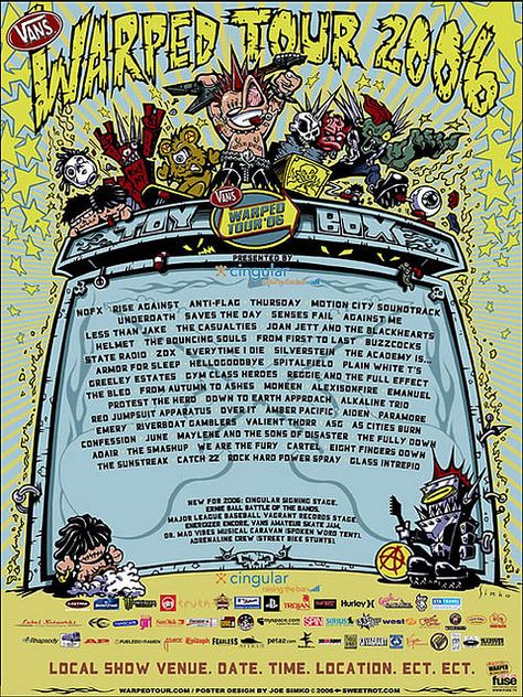 Warped Tour '06 Anti Flag, Hardcore Music, Vans Warped Tour, Music Concert Posters, Punk Poster, Mayday Parade, Music Collage, Tour Poster, Band Wallpapers