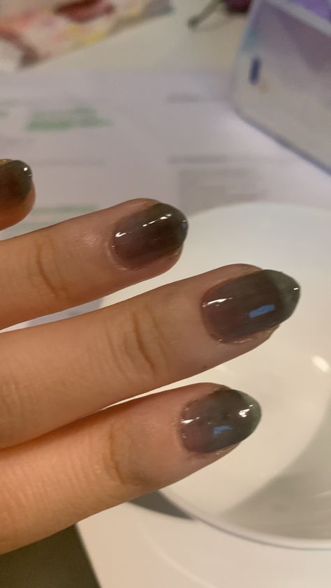 Black Jelly Nails Short, Jelly Black Nails, Black Jelly Nails, Black Nails Short, Nails Korean, Starry Night Wedding, Jelly Nails, Night Wedding, Nails Short