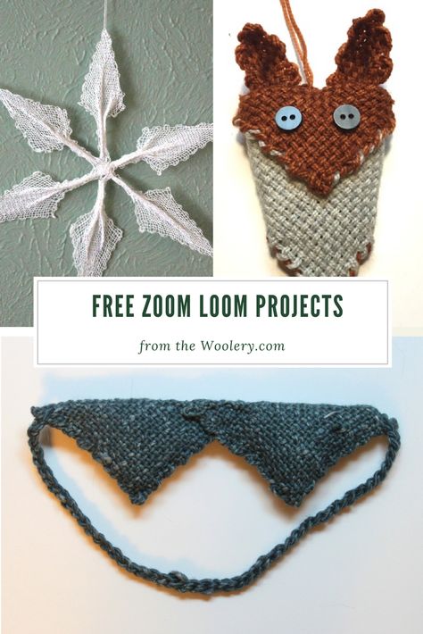 Visit the woolery blog for free project ideas for the Zoom Loom! Zoom Loom Projects Ideas, Zoom Loom, Embroidered Coasters, Pin Loom, Loom Projects, Fox Ornaments, Loom Craft, Fiber Art Projects, Weaving Loom Projects