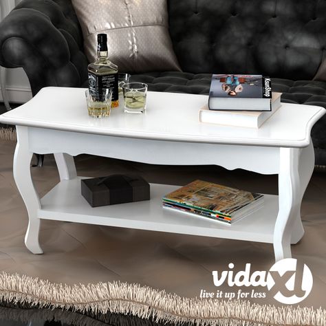 This is a perfect white wonderful table that is more than suitable for your living room! Only at vidaXL Small Cafe Table, French Provincial Coffee Table, Bookshelf White, French Modern, French Provincial Style, Cafe Table, Small Cafe, White Living, White Living Room