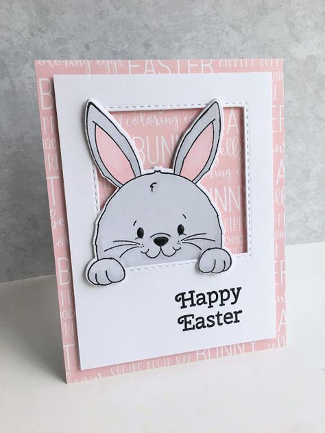 Happy Easter Bunny Kids Easter Cards, Diy Easter Cards, Easter Bunny Cards, Easter Cards Handmade, Easter Greeting Cards, Happy Easter Bunny, Easter Projects, Cricut Cards, Spring Cards