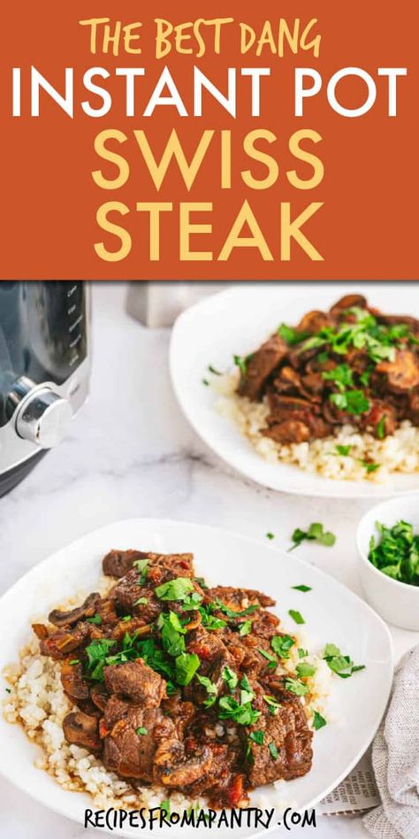 Instant Pot Swiss Steak Recipe, Instant Pot Swiss Steak, Swiss Steak Recipe, Steak With Gravy, Swiss Steak Recipes, Swiss Steak, Beef Gravy, Instant Pot Soup Recipes, Best Instant Pot Recipe