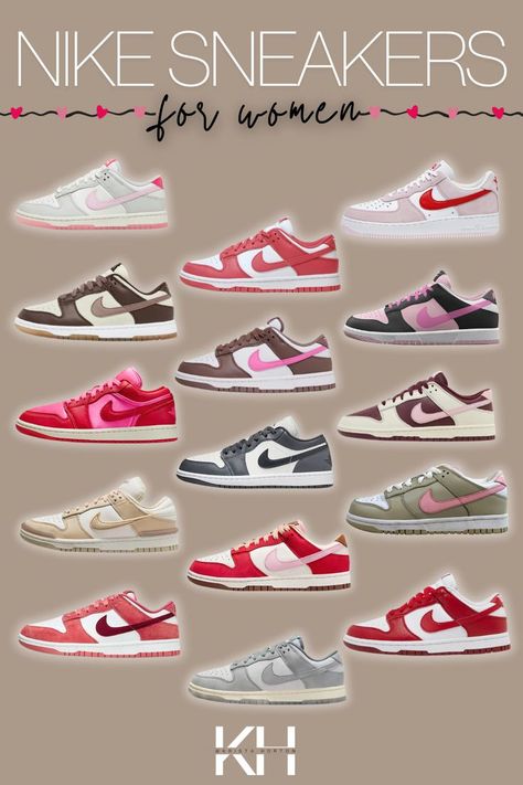 I  wear Nike dunks with every casual everyday outfit because they're so cute and such a fun way to add color to any outfit.  These pink Nikes are my favoritee! Nike Air Jordan 1 Low Outfit, Nike Dunks Low Outfit Woman, Air Jordan 1 Low Outfit Women, Dunk Low Outfit Women, Air Jordan 1 Low Outfit, Cute Fall Fits, Wmns Air Jordan 1, Ripped Jeans Outfit, Nike Air Jordan 1 Low