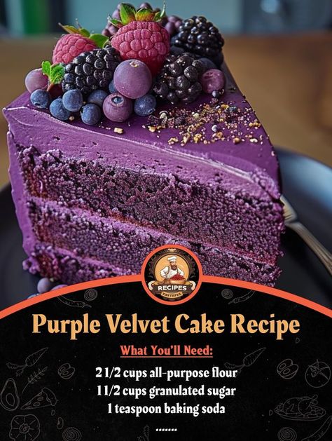 Easy Recipes Purple Velvet Cake, Purple Velvet Cakes, Mcleod's Daughters, Velvet Cake Recipes, Purple Food, Purple Cakes, Chocolate Cream Cheese, Cake With Cream Cheese, Velvet Cake