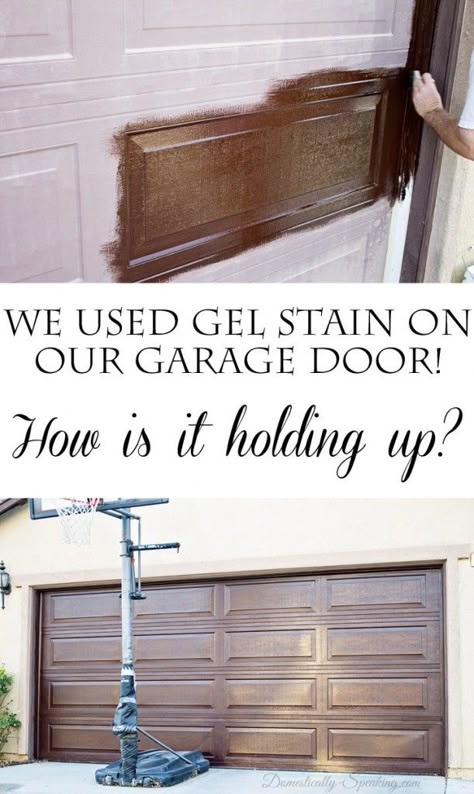 Stain Garage Door, Gel Stain Garage Door, Garage Door Update, Door Update, Garage Door Makeover, Diy Garage Door, Garage Makeover, Gel Stain, Garage House