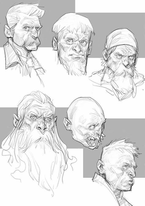 Character Design Inspiration Sketches, 얼굴 드로잉, 다크 판타지, Arte Sketchbook, Comic Illustration, Comic Books Art, Art Reference Photos, Old Man, Portrait Drawing