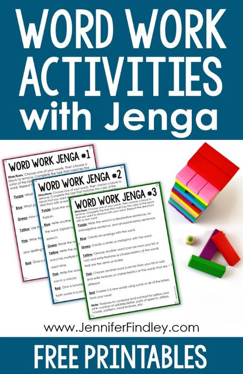 Reading Rotations, Word Work Games, Word Study Activities, Jennifer Findley, Vocabulary Instruction, Word Work Centers, Teaching Vocabulary, Daily 3, Word Work Activities