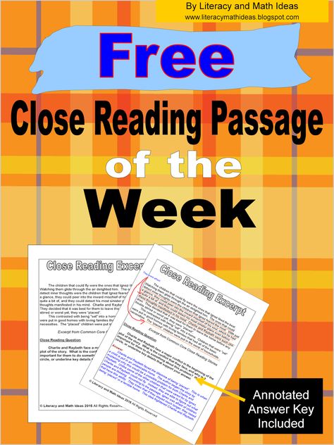 Free Close Reading Passage of the Week~An Annotated Key Is Included Annotating Text, Close Reading Strategies, Key Stage 3, Close Reading Passages, 6th Grade Reading, Reading Materials, Basic English, Third Grade Reading, Text Evidence