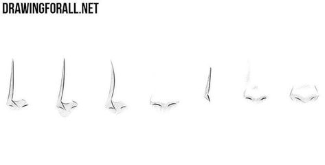 Anime Noses Tutorial, Xiaohongshu Art Tutorial Nose, Nose Drawing Angles, Manhwa Nose Reference, Anime Noses Front View, Manga Nose Drawing, How To Draw Noses Anime, Talking Poses Drawing, Noses Front View