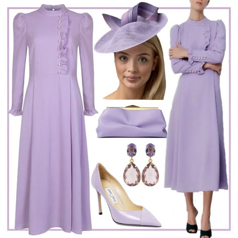 Luxury Purple Elegant Midi Dress, Purple Hat For Evening At Royal Ascot, Luxury Purple Dress For Work, Modern Royal Outfits, Luxury Purple Hat For Formal Occasions, Luxury Purple Elegant Hat, Royal Outfit, Modern Royalty, Royal Clothes