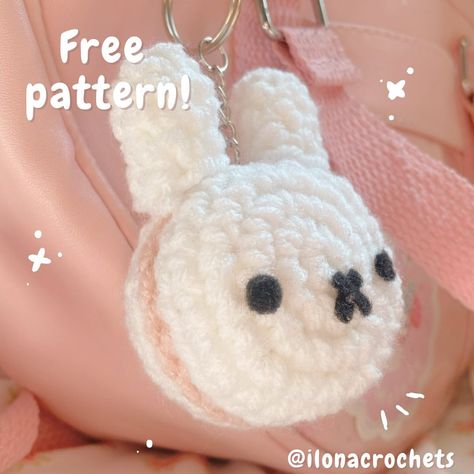 Free Miffy bunny macaron pattern! ⊹ ‧₊˚ ౨ৎ I had sm fun making this adorable pattern that I hope you guys will enjoy! this pattern is… | Instagram Miffy Crochet, Crochet Accessories Free Pattern, Miffy Bunny, Crochet Keychain Pattern, Crochet Goodies, Fun Crochet Projects, Crochet Keychain, Kawaii Design, Crochet Bunny