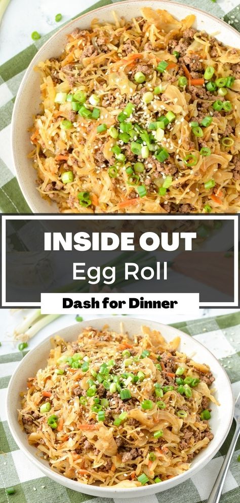 Cabbage Egg Rolls Recipes, Egg Roll Filling Ideas, Egg Roll Filling Recipes, Inside Out Egg Roll, Stir Fry With Egg, Egg Roll Filling, Dairy Free Low Carb, Eggroll In A Bowl, Egg Roll In A Bowl