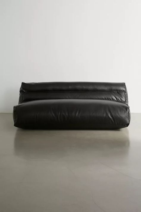 Dylan Faux Leather Bean Bag Sofa | Urban Outfitters Athletic Editorial, Brutalism Interior, Mah Jong Sofa, Room Decor For Men, Cool Bean Bags, Leather Bean Bag, Aesthetic Interior Design, Apartment Chic, Bean Bag Sofa