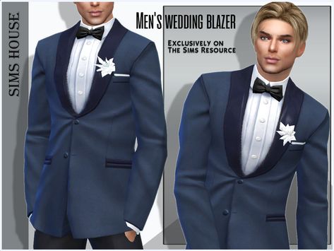 Sims House's Wedding blazer for men Wedding Blazers For Men, Marriage Suits, Sims 4 Wedding Dress, Wedding Blazer, Sims 4 Men Clothing, Cc Clothing, Sims 4 Male Clothes, Wedding Blazers, Alpha Cc