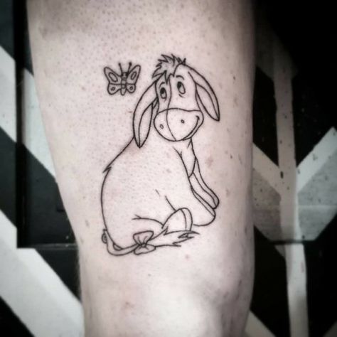 Black and white Eeyore Tattoo, Winnie The Pooh Tattoos, Wrist Bracelet Tattoo, Be Brave Tattoo, Basic Tattoos, Bow Tattoo, Cute Tiny Tattoos, Temp Tattoo, Hair Tattoos