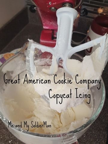 American Icing Recipe, Best Cookie Cake Icing, American Cookie Company Recipe Copycat, Cookie Cake Icing Recipe, Great American Cookie Icing Recipe, Cookie Cake Frosting Recipe, Sobeys Icing Recipe, Gentilly Icing Recipe, Great American Cookie Cake Icing Recipe