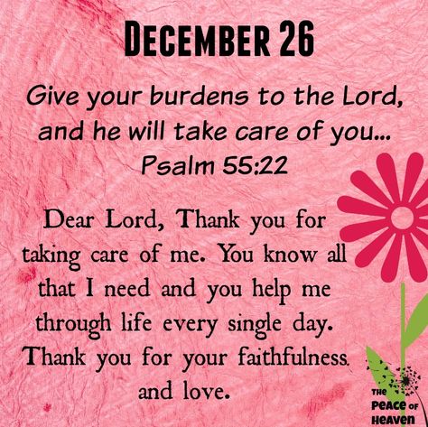 December 26 Bible Verse, Psalms 55 22, December Blessings, Inspiring Bible Quotes, December Scriptures, Psalms Of David, December Images, Days Quotes, December Quotes