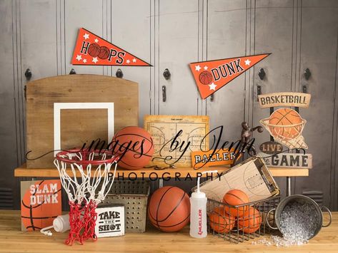 Basketball Photoshoot, Mommy Son Pictures, Boy Birthday Pictures, Basketball Theme Birthday, Half Birthday Baby, Cake Smash Theme, Cake Smash Backdrop, Basketball Theme, 1st Birthday Cake Smash