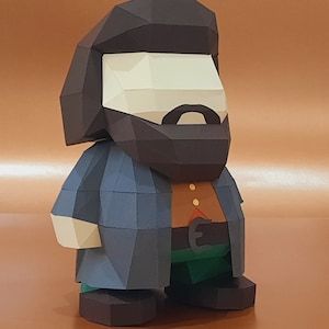 Rubeus Hagrid from Harry Potter Low poly papercraft kit, PDF Template, DXF, SVG, Harry Potter Kit 3d Harry Potter Art, Papercraft Templates Harry Potter, 3d Printed Harry Potter, Harry Potter Layered Paper Art, Harry Potter Book Sculpture Paper Art, Harry Potter 3d, Rubeus Hagrid, Pdf Templates, Harry Potter Diy