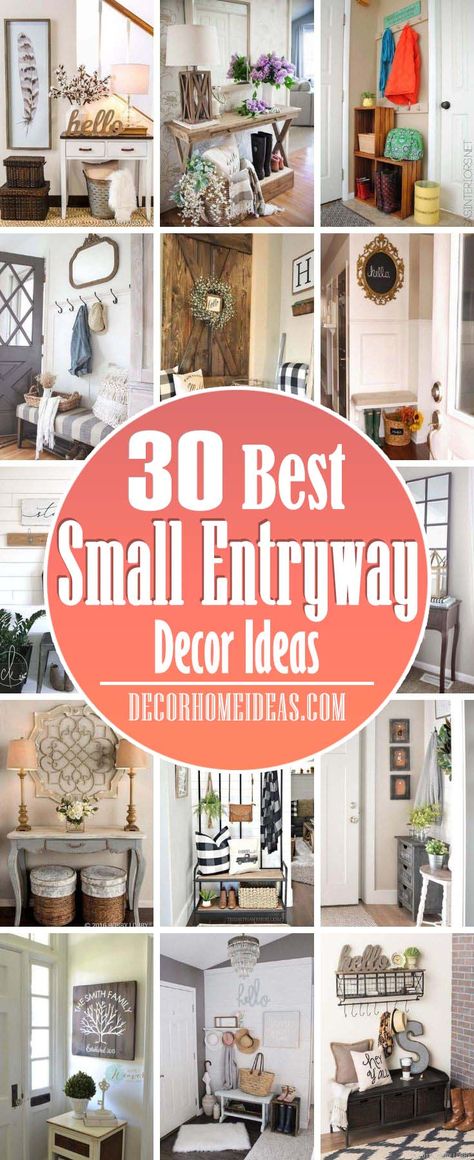 30 Best Small Entryway Decor Ideas For a Good First Impression | Decor Home Ideas Small Entryway Decor Ideas, Small Entrance Hall Ideas, Small Entryway Decor, Small Foyer Ideas, Small Entrance Halls, Tiny Entryway, Small Entryway Table, Foyer Ideas Entryway, Small Foyer