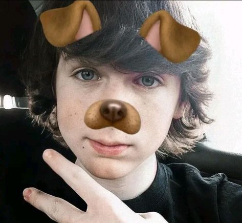 Chandler Riggs Pfp, Twd Wallpaper Pc, Carl Grimes Icons, Chandler Rigs, Carl And Enid, Carl The Walking Dead, Twd Funny, Twd Cast, Dog Filter