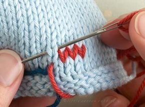 Duplicate stitch (also known as Swiss darning) is a useful technique for adding a surface design onto an already knitted piece Swiss Darning, Duplicate Stitch, Knitting Help, Little Cotton Rabbits, Knitting Instructions, Crewel Embroidery, Knit Stitch, Knitting Tutorial, Knitting Techniques