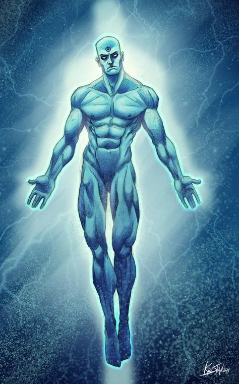 Dr Manhattan Art, Manhattan Wallpaper, Dr Manhattan, Comic Villains, Superhero Team, Univers Dc, Vibe Check, Comic Pictures, Thranduil