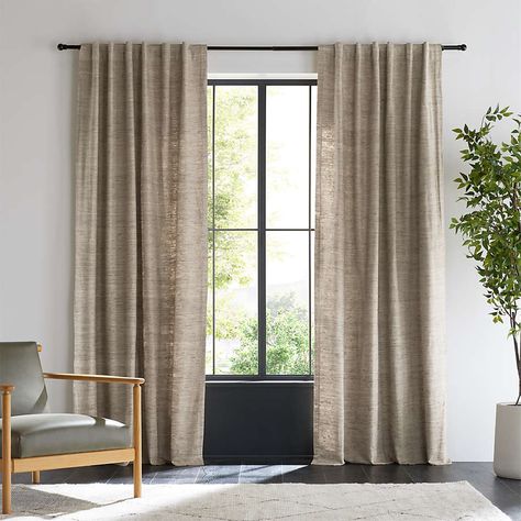 Taupe Curtains, Curtains Living Room Modern, Neutral Curtains, Beige Curtains, Organic Luxury, Dining Room Curtains, Silk Curtains, Dobby Weave, Stylish Curtains