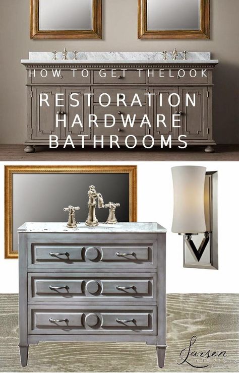 Restoration Hardware Bathroom Vanity, Restoration Hardware Bathroom, Restoration Hardware Vanity, Baths Interior, Powder Room Decor, Large Bath, Hardware Restoration, Large Baths, Last Christmas