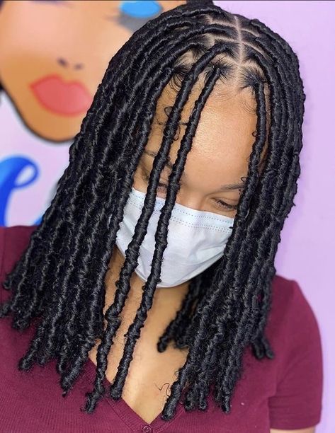 Locs With Middle Part, Natural Hair Braids For Black Women, Simple Braiding Hairstyles, Loc Braids, Locs Hairstyles For Women, Crochet Hairstyles, Soft Locs, Short Box Braids Hairstyles, Butterfly Locs