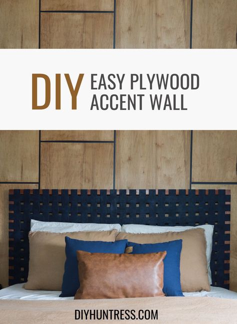 Plywood Accent Wall, Scrap Wood Furniture, Renovation Ideas On A Budget, Diy Huntress, Repurposed Pallet Wood, Easy Diy Home Improvement, Brewery Ideas, Plywood Wall, Decorate On A Budget