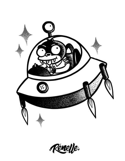 Nibbler, Futurama Futurama Flash Tattoo, Nibbler Futurama Tattoo, Bender Tattoo Futurama, Futurama Tattoo Ideas, Futurama Drawing, Nibbler Futurama, Futurama Tattoo, Planet Drawing, Rick And Morty Poster