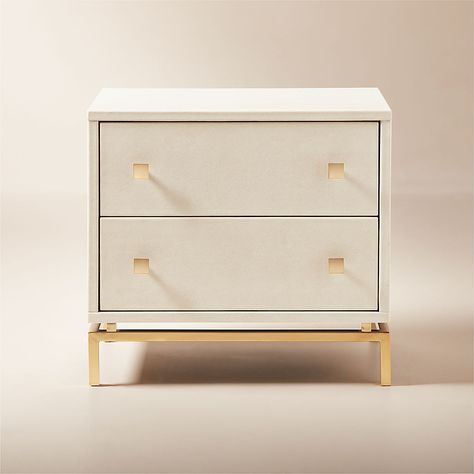 Modern Nightstands & Bedside Tables | CB2 Sage Nightstand Bedroom, Cream Nightstand, Luxury Nightstand, Shagreen Nightstand, Girl Nightstand, School Bedroom, Narrow Nightstand, Frame Silhouette, Condo Renovation