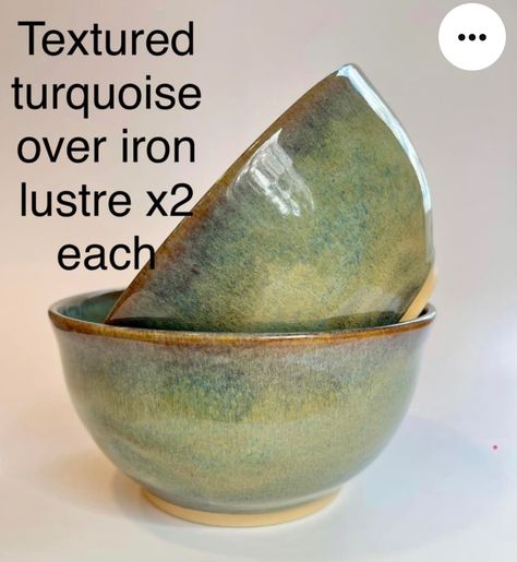 Amaco Glaze Layering Textured Turquoise, Textured Turquoise Glaze Combinations, Iron Luster Glaze, Amaco Textured Turquoise, Textured Turquoise, Stoneware Glazes, Glaze Combinations, Pottery Patterns, Glaze Combos