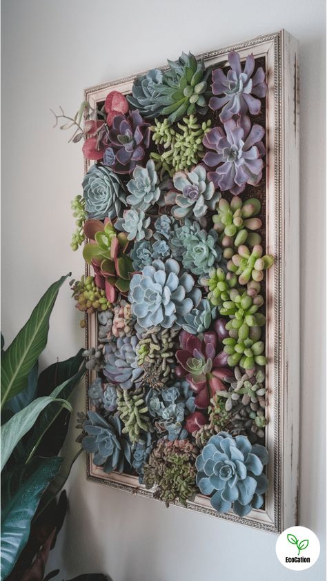 25 Creative Vertical Planter Ideas (Updated 2024) - EcoCation Vertical Planter Ideas, Vertical Planter Diy, Vertical Succulent Gardens, Simple Diy Projects, Planter Diy, Succulent Gardens, Vertical Planter, Vertical Garden Diy, Garden Frame