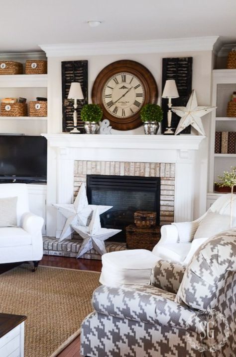 THE EVOLUTION OF A MANTEL AND PODCAST #8 Fireplace Mantle Decor, Fireplace Mantel Decor, Country Living Magazine, Shabby Chic Kitchen, Family Room Design, Cool Ideas, Fireplace Mantle, Mantle Decor, A Living Room