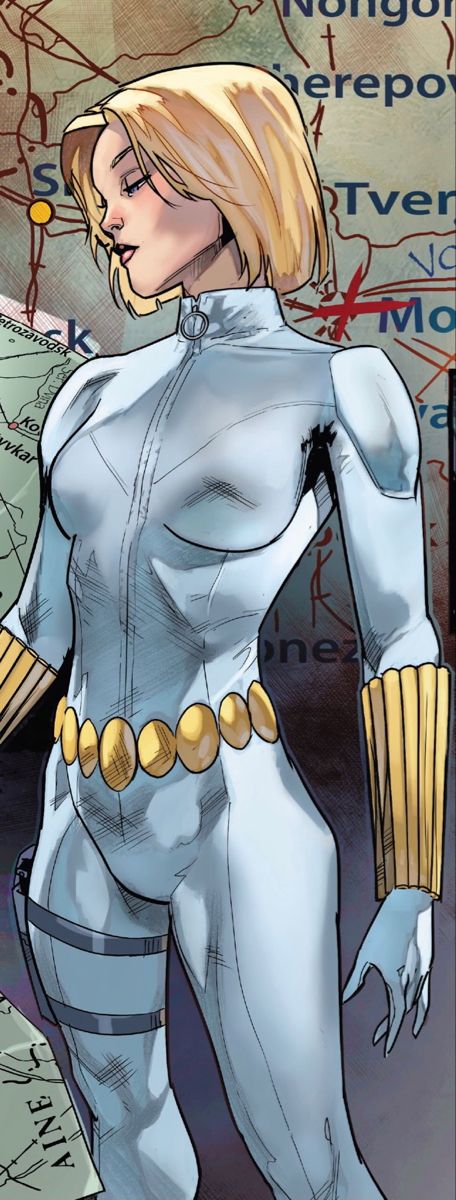 Yelena Belova Art, Yelena Belova Comic, Yelena Marvel, Black Widow White Suit, Marvel Yelena Belova, Yelena Belova Marvel, Spy Aesthetic, Yelena Belova Icon, Spy Stuff