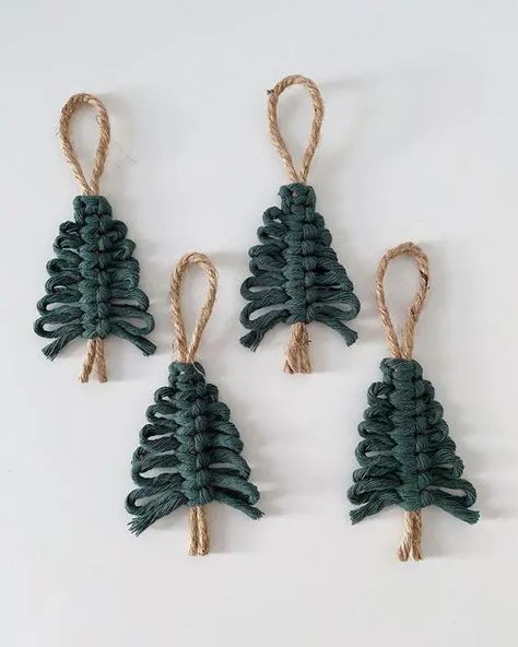 45+ Homemade Christmas Ornament Ideas To Try In 2022 Macrame Christmas Tree Garland, Macrame Holiday Decor, Magnetic Decorations, Crochet Christmas Tree Decorations, Card Diy Ideas, Macrame Christmas Tree Ornaments, Macrame Christmas Decorations, Homemade Christmas Ornament, Christmas Card Diy