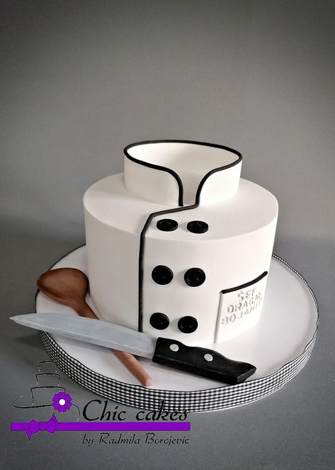 Kue Fondant, Lily Cake, Chef Cake, Fondant Cake Designs, Cake Liner, Cake Mini, Buttercream Cake Decorating, Simple Cake Designs, Birthday Cakes For Men