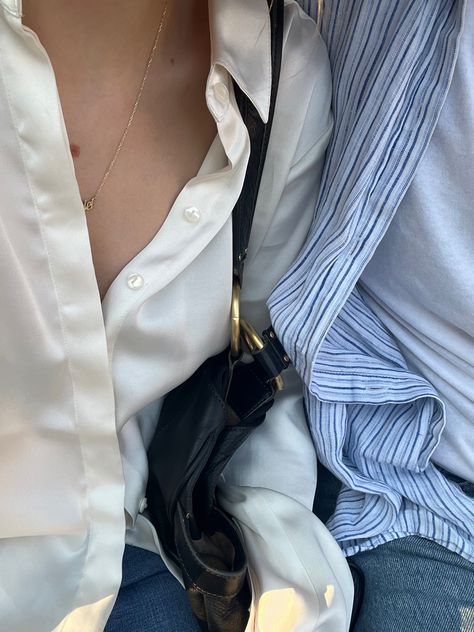 His And Her Aesthetic, Secretly Dating Aesthetic, Silk Shirt Aesthetic, His And Hers Aesthetic, Aesthetic Date Outfit, Going Out Aesthetic, Dating Aesthetic, Date Night Aesthetic, Out Aesthetic