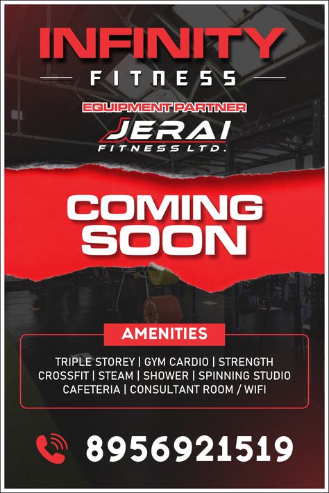 Infinity Fitness Gym Coming Soon Poster Design Gym Coming Soon Poster, Fitness Graphic Design Poster, Crossfit Graphic Design, Gym Advertisement Poster, Gym Opening Poster, Gym Poster Design Creative, Coming Soon Poster Design Creative, Coming Soon Poster Design, Soon Poster Design