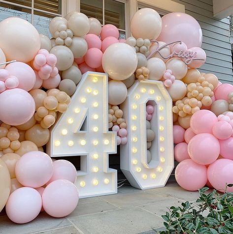 Gas Balloons, Balloon Styling, Party Marquee, 40th Birthday Balloons, 40th Bday Ideas, 40th Birthday Party Decorations, Number 40, Bday Party Theme, 40th Birthday Decorations