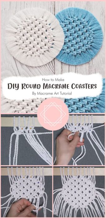 5 DIY Macrame Round Coaster Free Tutorial Ideas - Carolinamontoni.com Macrame Placemat Diy Easy, Macrame Doily Diy, Macrame Placemats Diy, Round Macrame Placemat Diy, Macrame Coasters Patterns, Macrame Placemat Diy, Macrame Coasters Diy Tutorial, Macrame Coasters Diy, Keychain Diy Easy