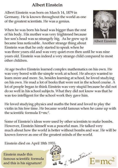 Albert Einstein Biography, Grade 4 Reading, Biography Graphic Organizer, Autobiography Writing, Reading Comprehension Texts, English Stories For Kids, English Short Stories, Reading Comprehension Lessons, English Teaching Materials